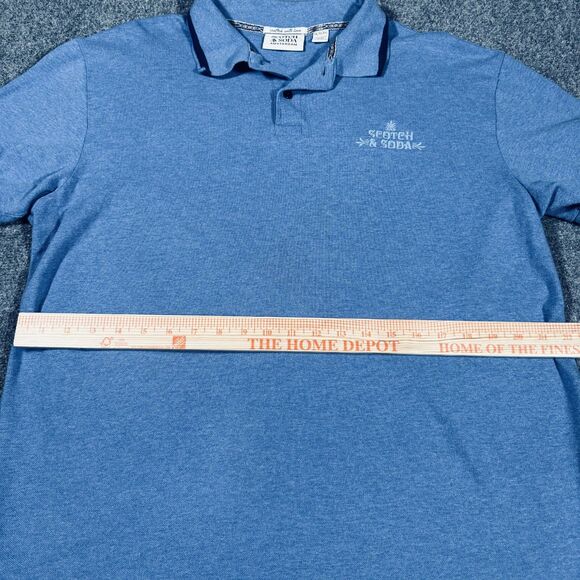 Scotch & Soda Amsterdam Pique Smart Blue Heather Short Sleeve Polo Shirt XL - Picture 6 of 6